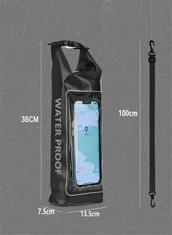 GNOLY Waterproof Phone Holder - 2 Liter Dry Bag for Keys, Wallet, and Mobile - Keeps Valuables Secure and Accessible - Fishing, Boating (1 Pcs) Black - Image 2